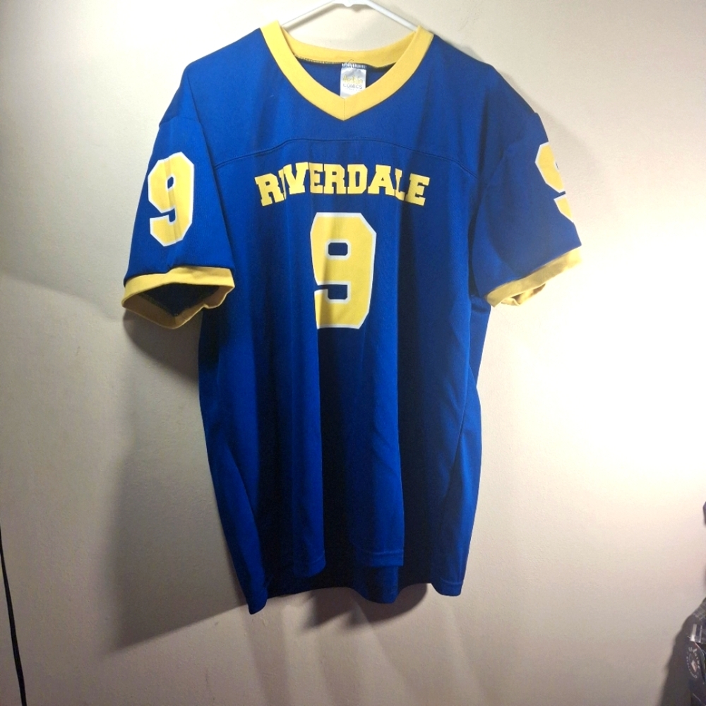 Archie Comics Blue #9 Riverdale Short Sleeve V-Neck Jersey L